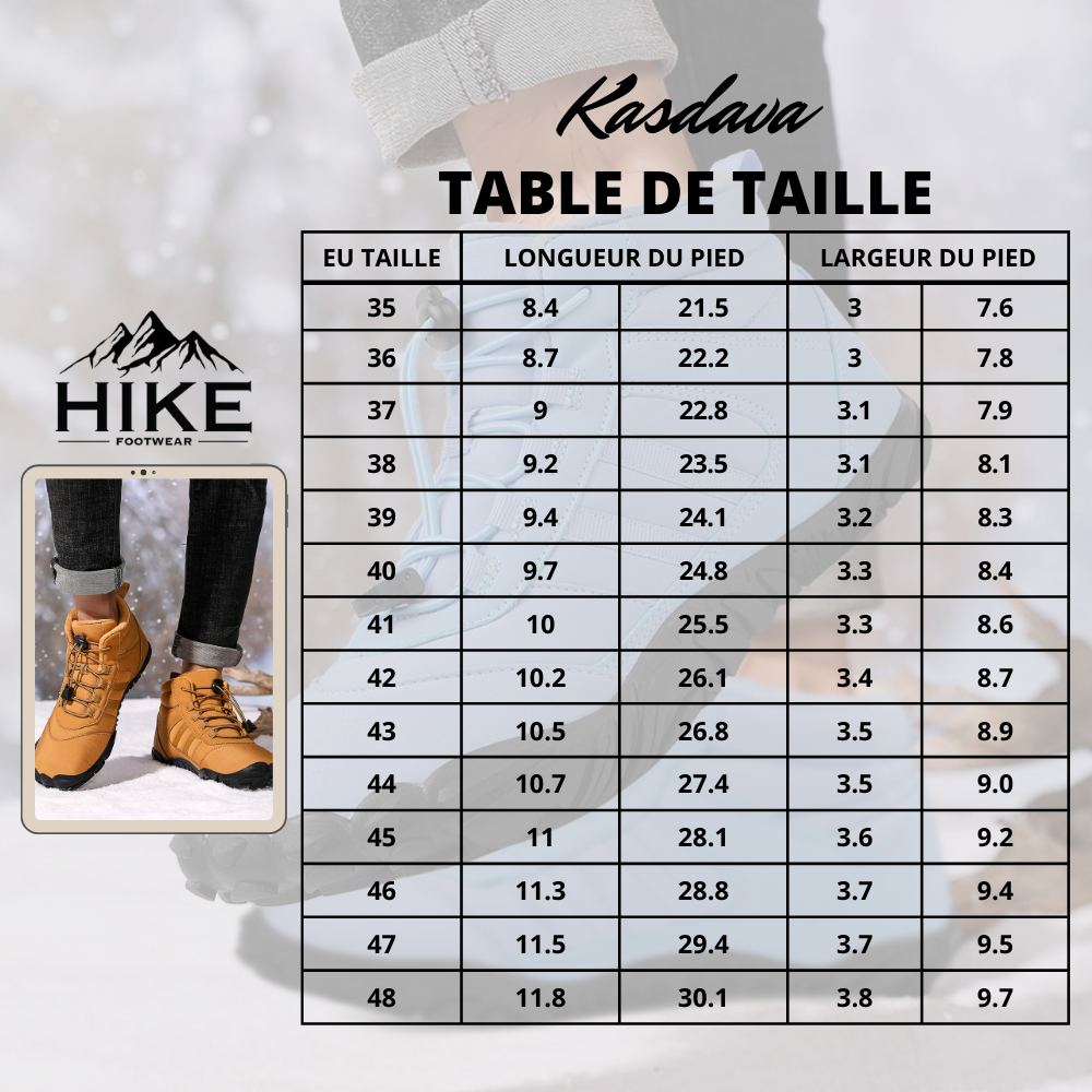 Kasdava Pro - Chaussures d'hiver pieds nus antidérapantes et universelles (unisexe)