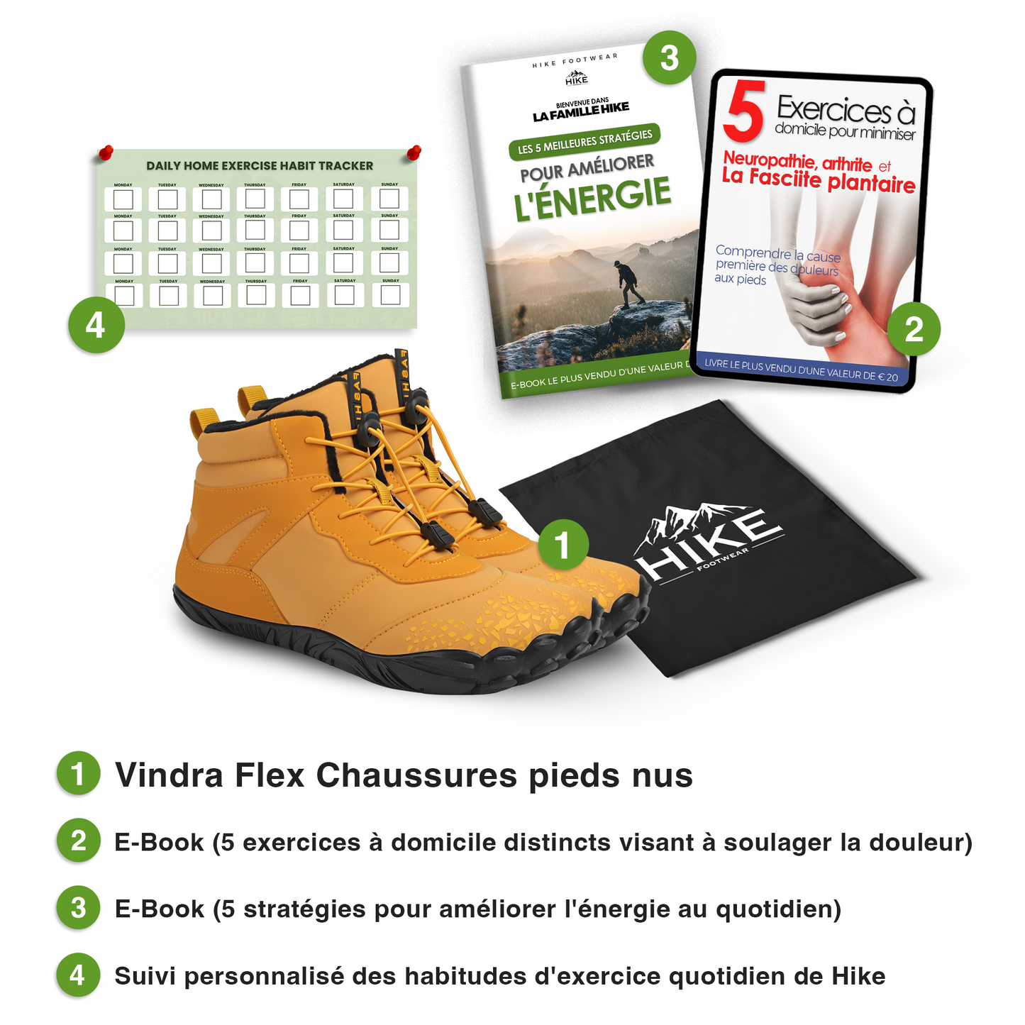 Vindra Flex - Chaussure pieds nus antidérapante et universelle pour l'hiver