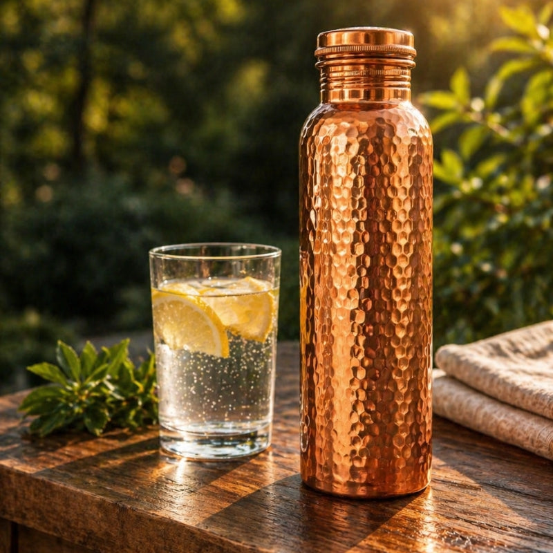Borraccia in Rame – Nuresty™ | Acqua Purificata Naturalmente, Senza Plastica