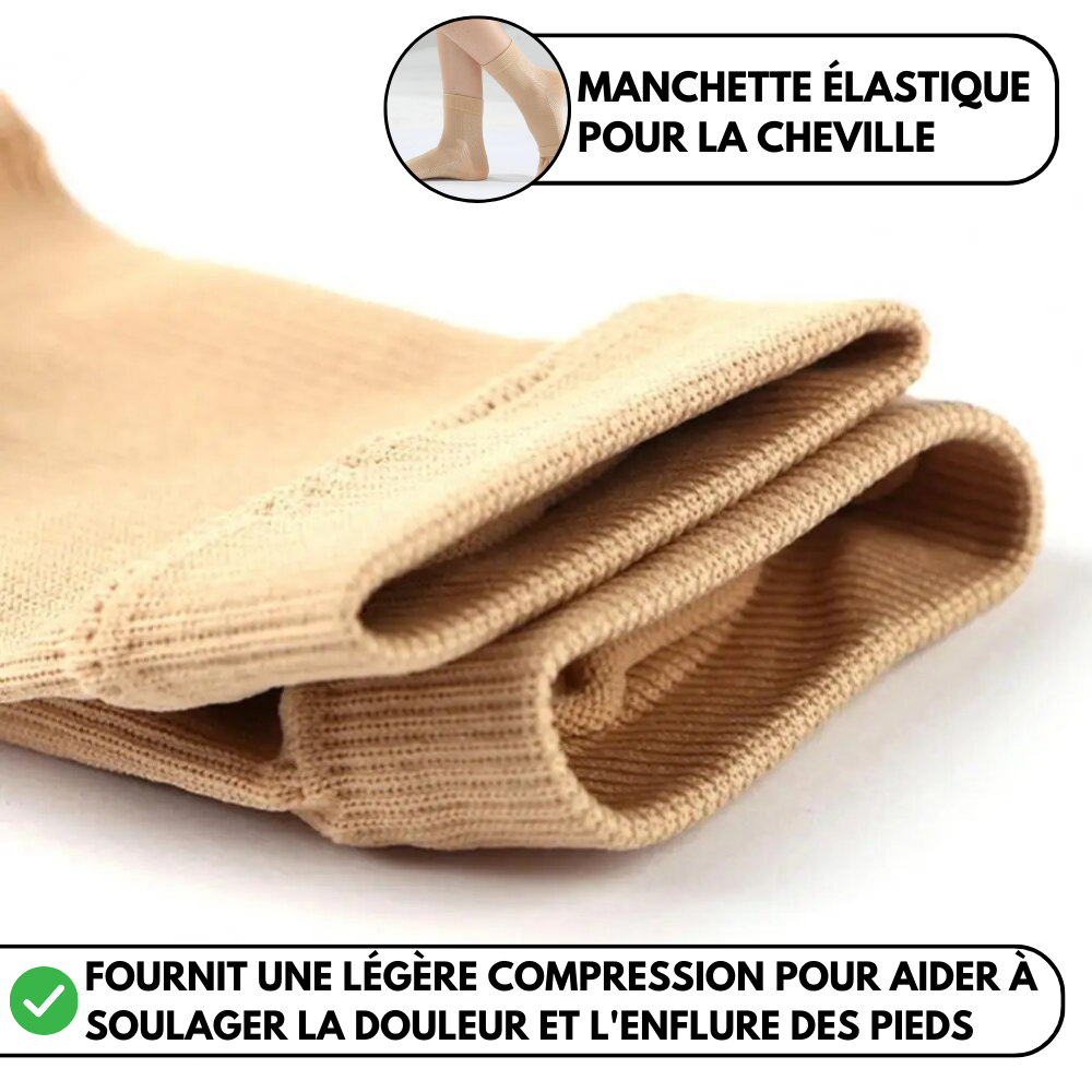 ProFlex Chaussette de Compression - Chaussettes de compression à bout ouvert pour le soulagement de la douleur au pied