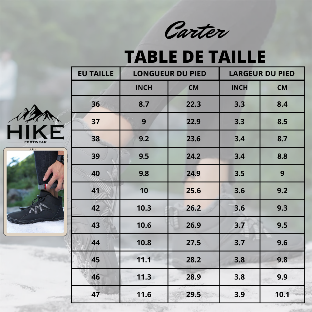 Carter Elite - Chaussure pieds nus antidérapante et universelle pour l'hiver