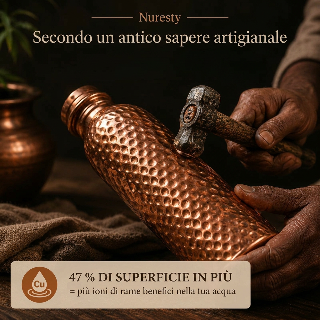 Borraccia in Rame – Nuresty™ | Acqua Purificata Naturalmente, Senza Plastica